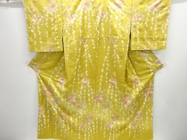 JAPANESE KIMONO / TSUKESAGE KOMON / FLORAL PLANTS